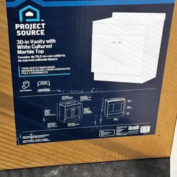 PROJECT SOURCE 30-in Vanity with White Cultured  Marble Top
