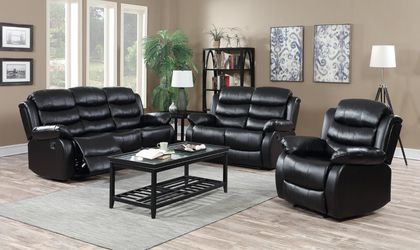 Recliner sofa+love seat faux leather