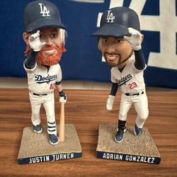 2017 Los Angeles Dodgers Justin Turner And Adrian Gonzalez Selfie Series Bobbleheads 
