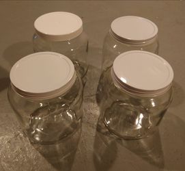 Set of 5 Half Gallon Glass Jars with White Lids