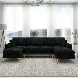 Black Sectional Couch With Othman
