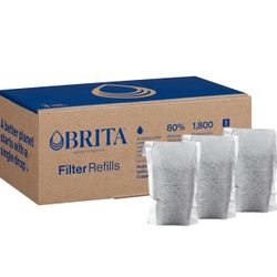 Brita Refillable Water Filter Refill Packs for Pitchers and Dispensers, BPA-Free, 80% Less Plastic*, Each Lasts Two Months, For Use with Refillable Sh