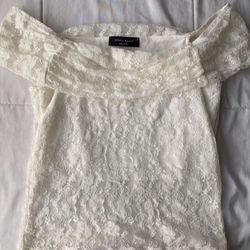 White Lace Off The Shoulder Top