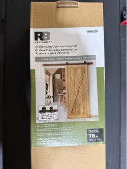 NEW 78” Black Sliding Door Track/Barn Door Hardware