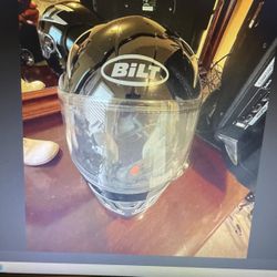 Bilt Black Apollo DOT FMVSS No 218 Cert Full Face Motorcycle Helmet Size Small-medium