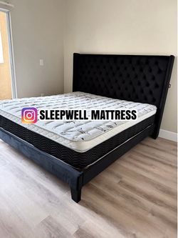 New king bed frame with mattress