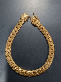 Gold Cuban Link Chain Bracelet