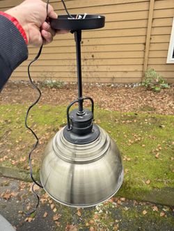 Antique Gold and Black Farmhouse Pendant Light