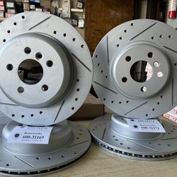 Toyota Supra 2.0L 21-24 Drill Slot Rotors Ceramic Brake Pads