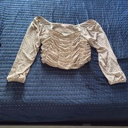 This floral long-sleeve crop top Size Xl