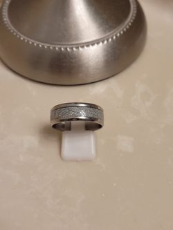Men's Silver Stainless Steel Ring Band Size 10.5 