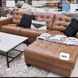 New/Brown Leather Raf-Laf Sectional,seccional,couch/Delivery Available/Ask For A Discount Code/