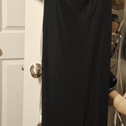 Black Long Fancy Dress With Purse