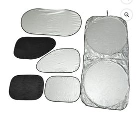 Unique Bargains 6 in 1 Foldable Window Windshield Sun Shade Visor Shield Set for Car Silver Tone