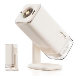 ☆ Aurzen BOOM Air Google TV Portable Projector with WiFi and Bluetooth, USB-C Powered, Smart Projector for Outdoor & Home Movie, 4K Supported, Real-Ti
