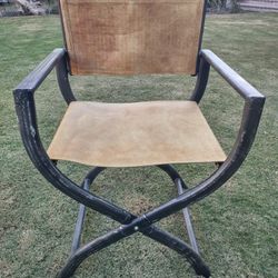 4 Director Style Folding Chairs With Faux Leather Material See Description For More Information