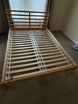 IKEA Tarva- Queen Size Wooden Bed Frame with Slatted Base