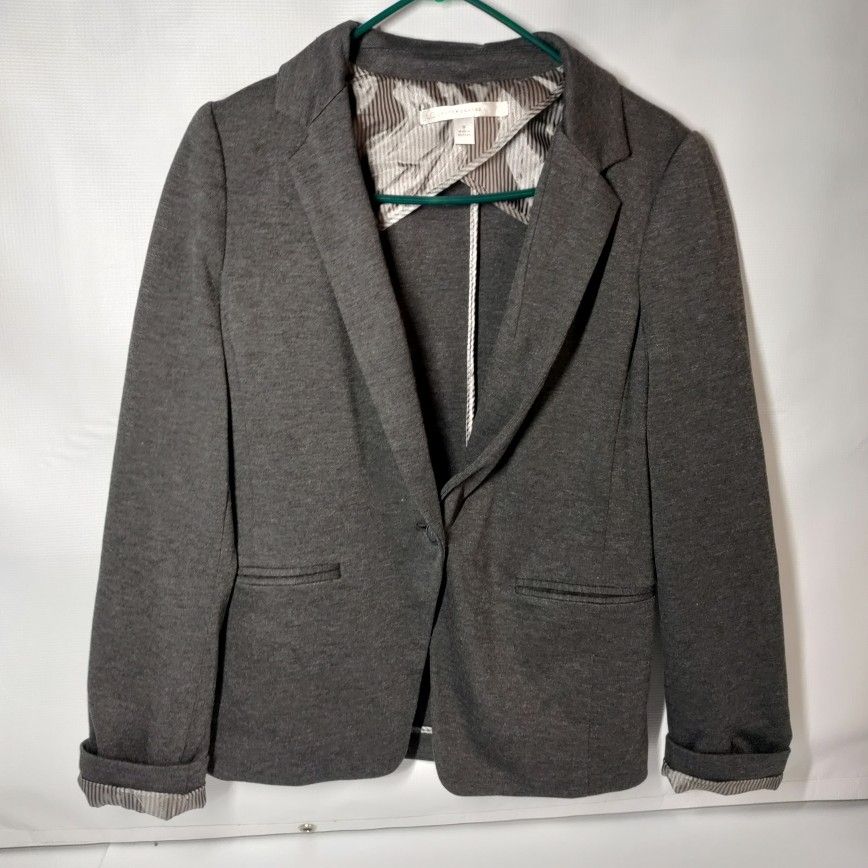 LC Lauren Conrad Gray Stretch Knit Blazer Size 8 Women's Business Casual Jacket