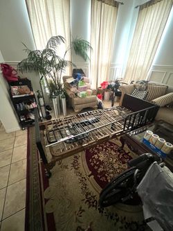 Hospital bed frame with mattress