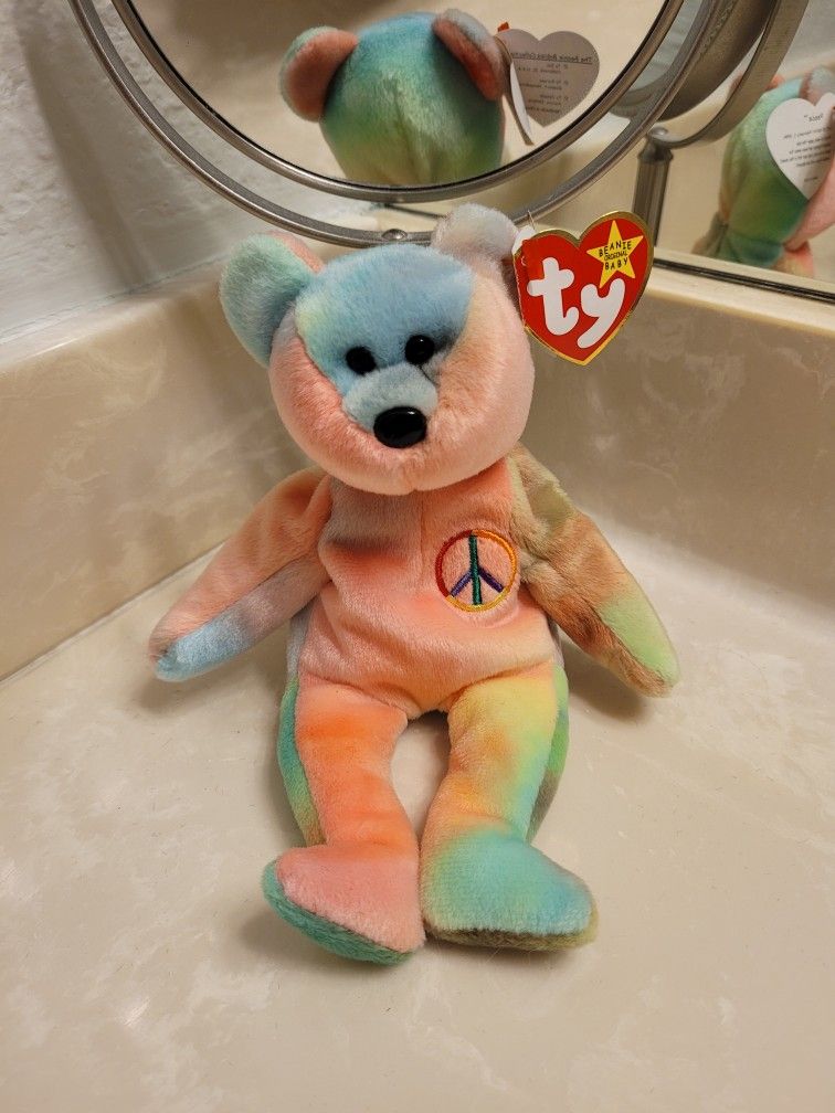 Ty Beanie Baby Peace Bear Plush