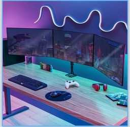 Triple monitor desk stand arms