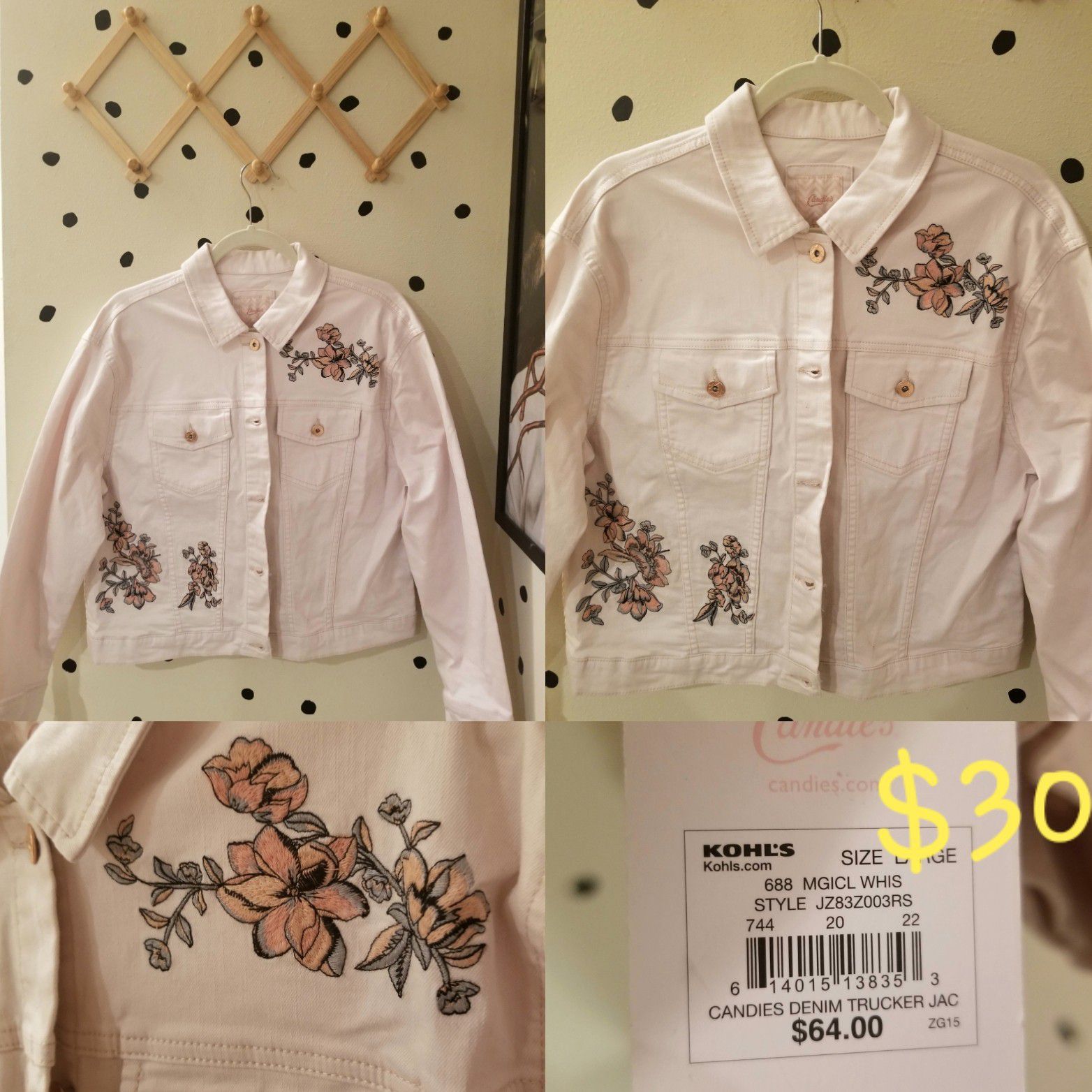 Candies light pink embroidered jacket
