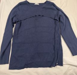 Calvin Klein blue ribbed sweater