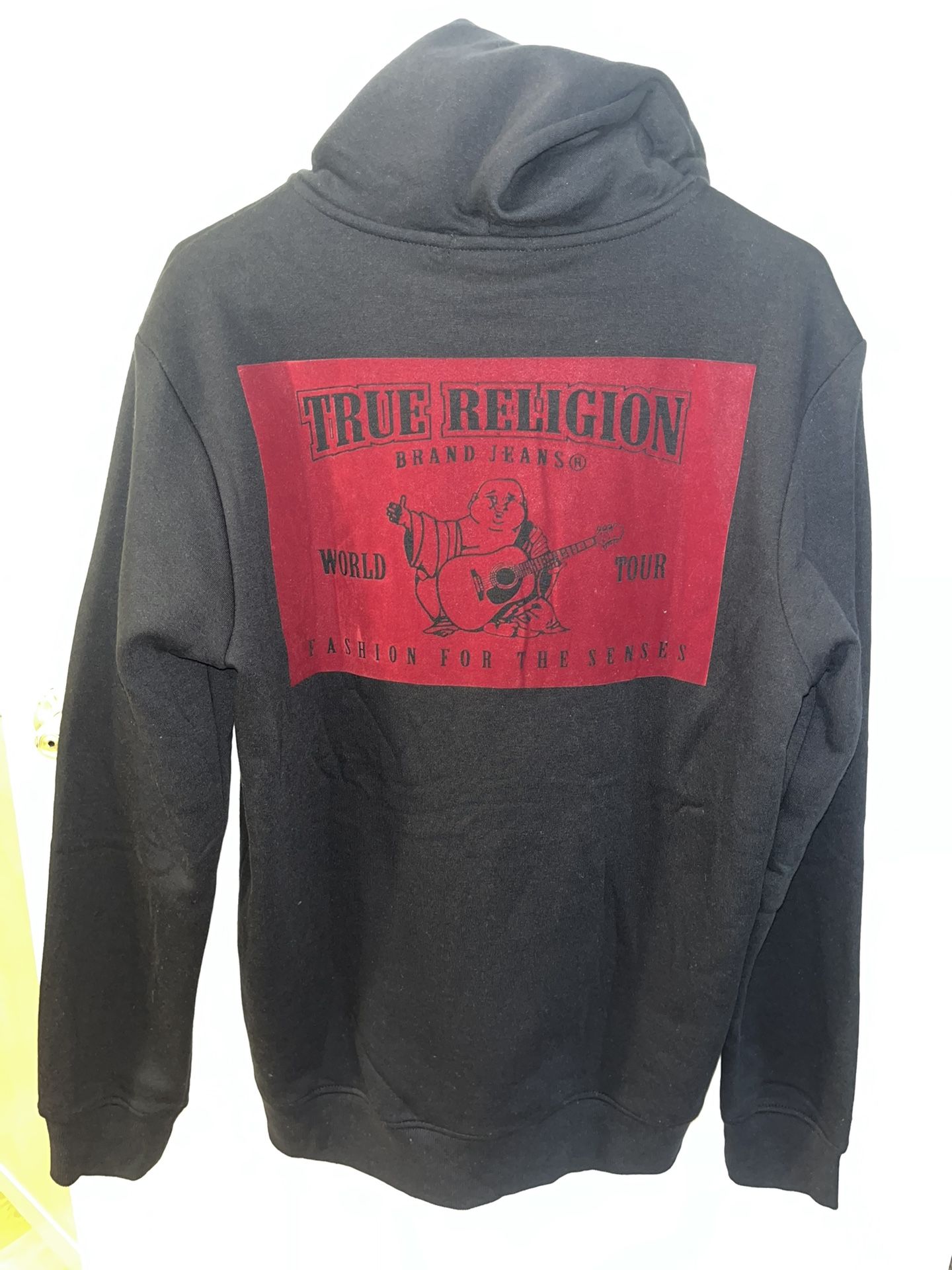 True Religion Jacket with Hoodie Size Medium Black & Red