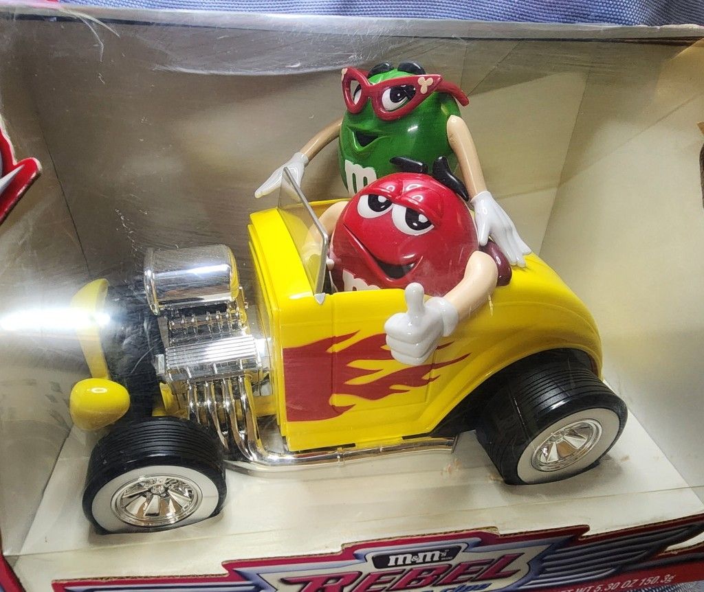 M&M’s Yellow Hot Rod Candy Dispenser Rebel Without A Clue