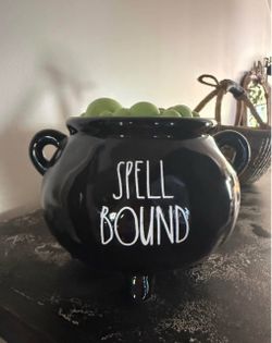 Rae Dunn "SPELL BOUND" Ceramic Witch's Cauldron