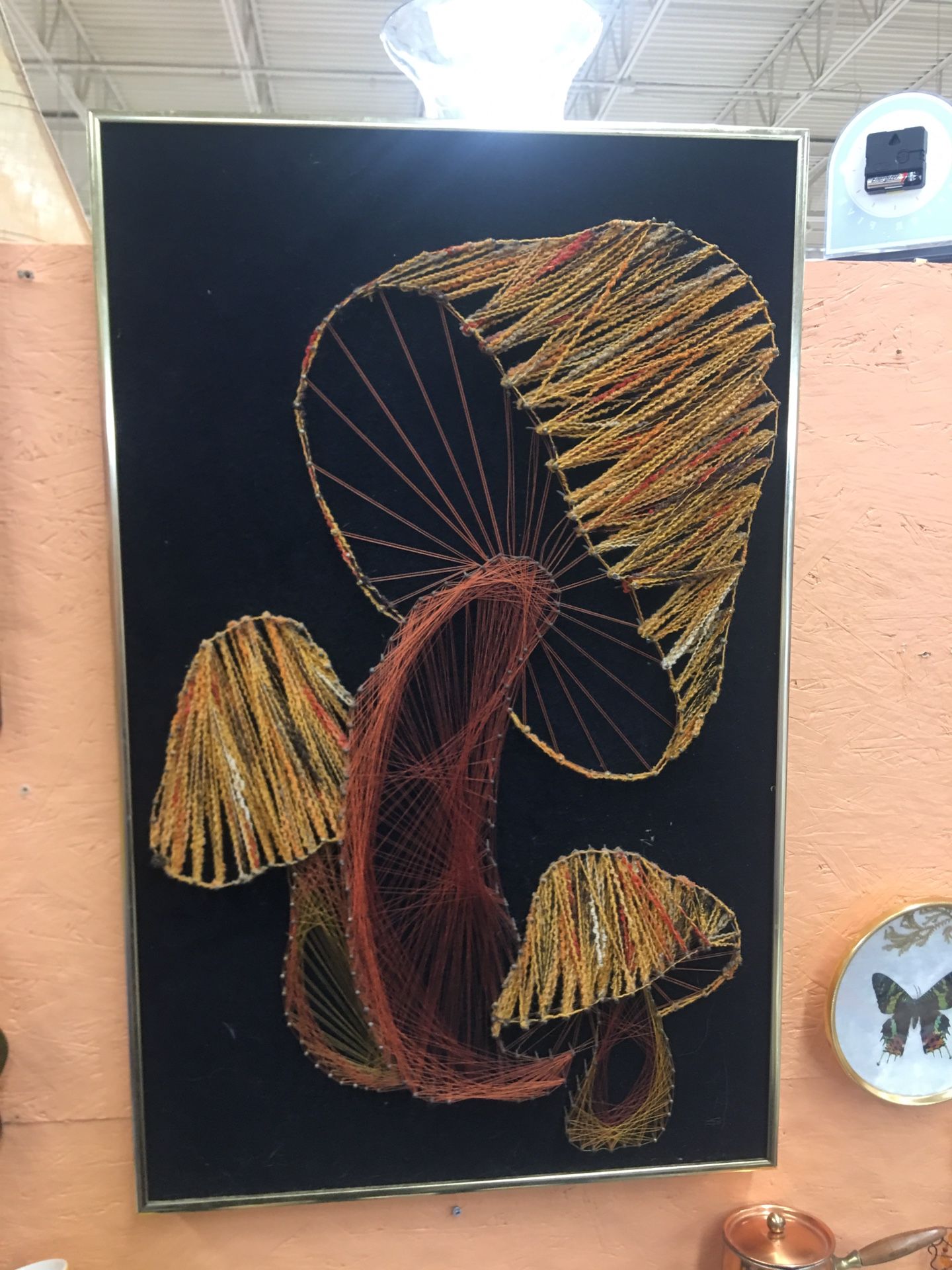 Retro mid century mushroom string art