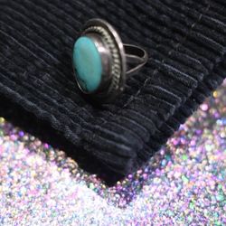 Large Navajo Vintage Chunky Sterling Turquoise Ring