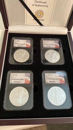American Silver Eagle NGC MS70 4-Coin Set 2021–2024