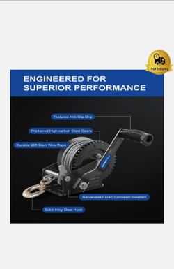 Zomiyu Hand Winch 600 LBS with Steel Wire Rope