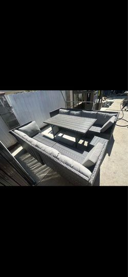 Patio Furniture Set, High Curved Back Wicker Patio Sectional, All Weather Outdoor, Outdoor Furniture