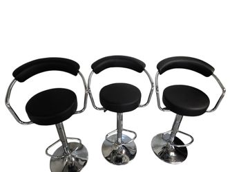 Bed Bath & Beyond Set of 3 Bar Chairs Black & Silver