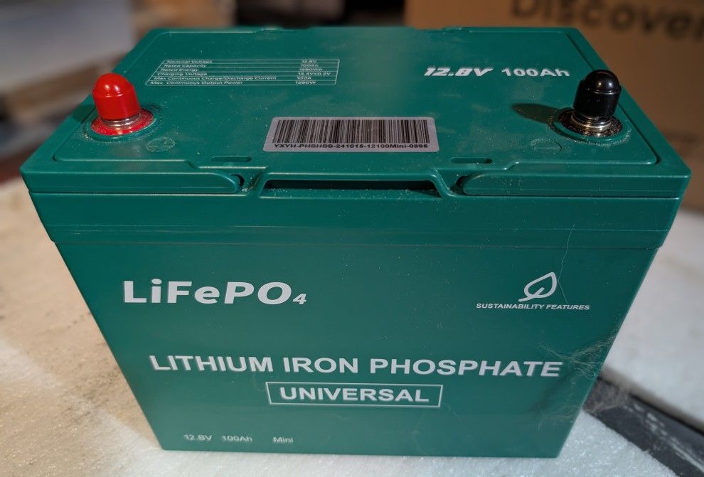 12.8V 100Ah LiFePO4 Battery, 1280Wh Deep Cycle Lithium Battery for RV, Marine, Solar & Trolling Moto