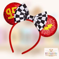 Lightning McQueen Mickey Ears Headband