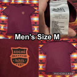 Von Dutch Koche Burgundy Red T-Shirt Short Sleeve Men’s Size Medium