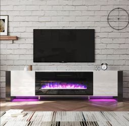 80" Modern TV Stand with Electric Fireplace