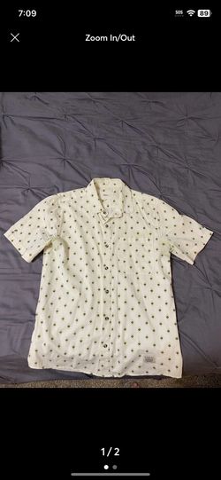 M Lifetime button up short sleeve tee