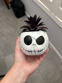 Jack Skellington Skull Planter with Faux Succulent