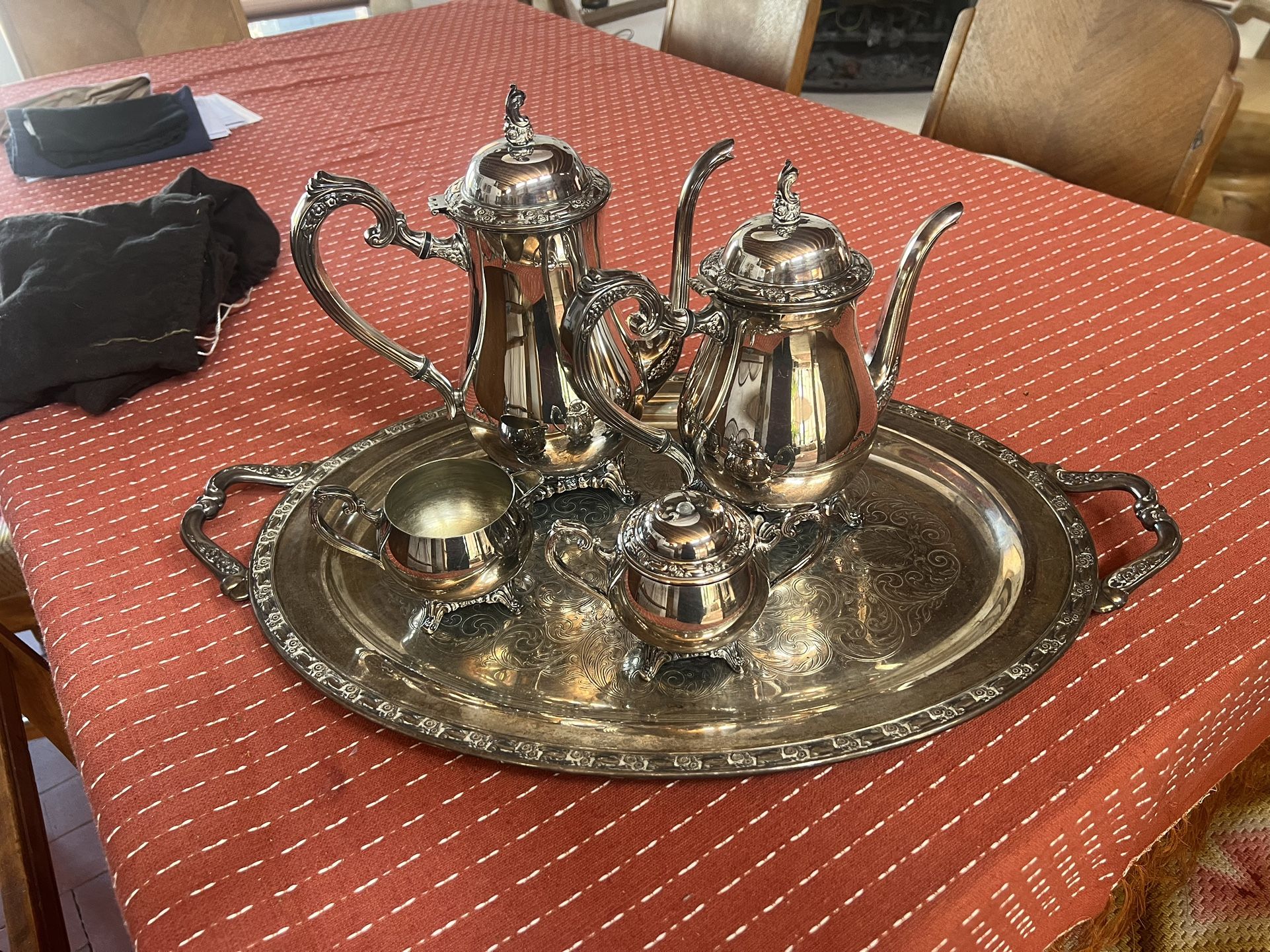 Oneida Sterling Silver Plated Tea Set