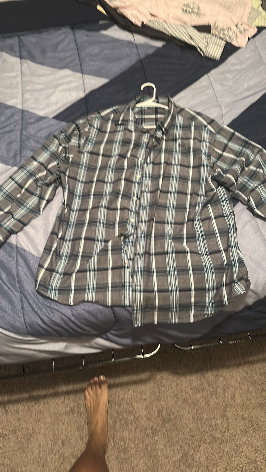 Men's Blue Plaid Shirt - XLT - by Synergy