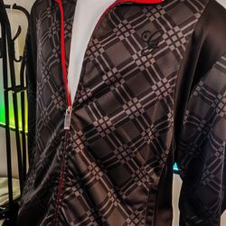 Vintage G-Unit Men’s XL Black Plaid Track Jacket Y2K
