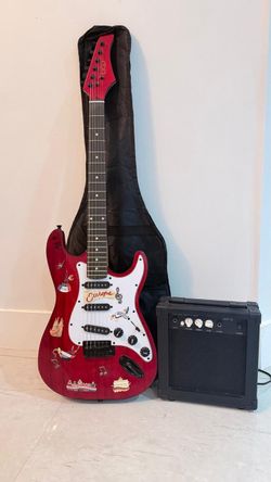 Guitarra eléctrica BCP con amplificador y forro