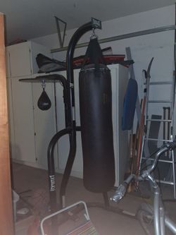 Boxing heavy bag and speed bag. Everlast