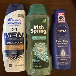 Men Set Shampoo , Cream , Body Wash 