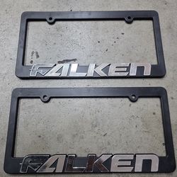 2 vintage Falken tire license plate frame frames