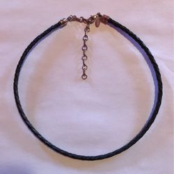 925 Leather Choker Necklace 